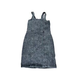 Sleeveless Denim Mini Dress With Back Zipper Closure